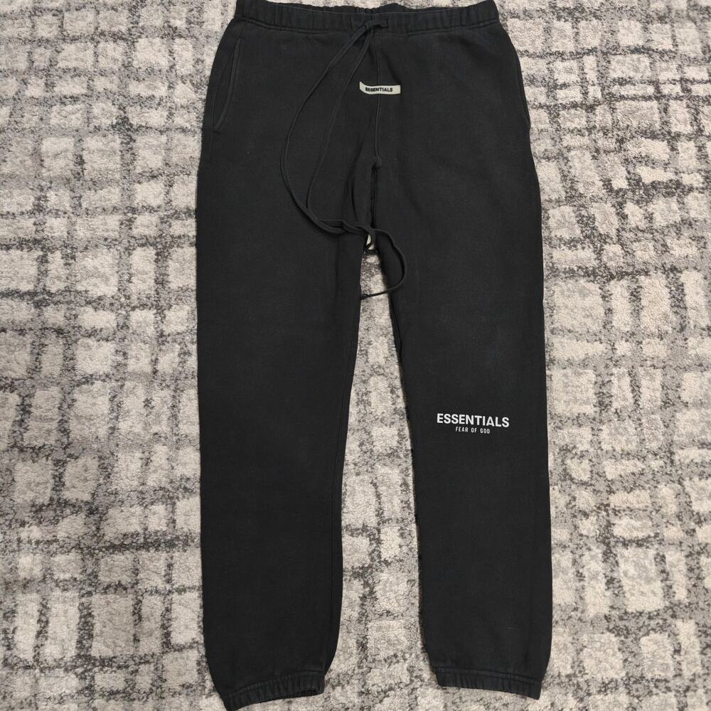 Fear of God Essentials Sweatpants Black Fleece Joggers Mens Size Large 34x30